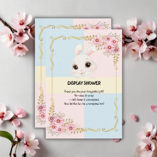 Modern Elegant White Bunny Baby Shower Enclosure Card