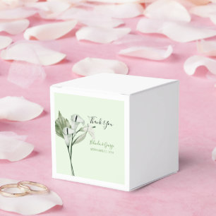 Modern Elegant White Calla Lilies Wedding Favour Box