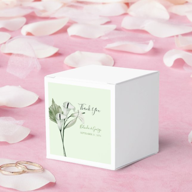 Modern Elegant White Calla Lilies Wedding  Favour Box (Wedding)