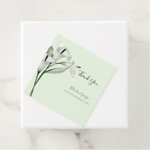Modern Elegant White Calla Lilies Wedding Favour Tags