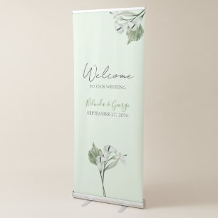 Modern Elegant White Calla Lilies Wedding Retractable Banner