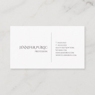 Modern Elegant White Creative Minimalistic Design Business Card