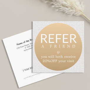 Modern Elegant White Faux Gold Beauty Referral