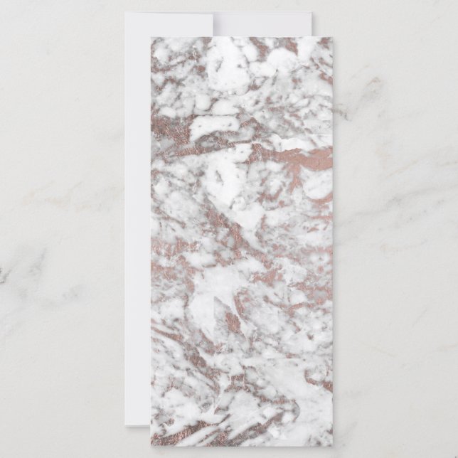 Modern elegant white faux rose gold marble (Front)