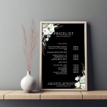 Modern, elegant white flowers , price list