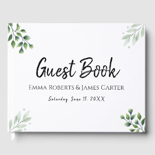 Modern Elegant White Guest Book