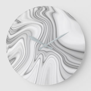 Modern Elegant White Marble Pattern Large Clock