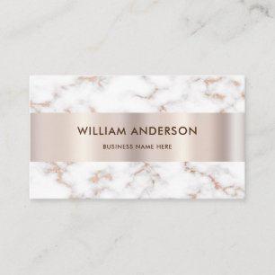 Modern Elegant White Marble Professional Classy Business Card