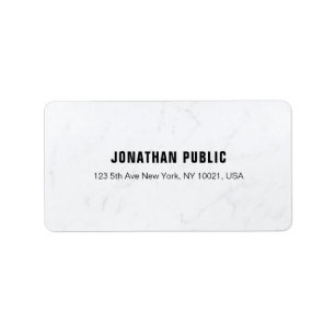 Modern Elegant White Marble Professional Simple Label
