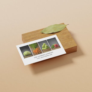 Modern Elegant White Nutrition Coach Chef Business Card