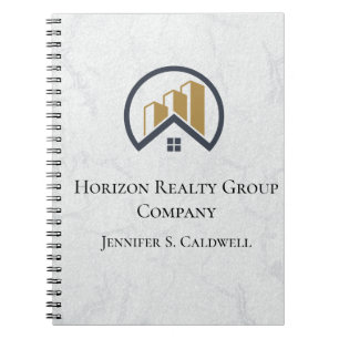 Modern Elegant White Real Estate Notebook