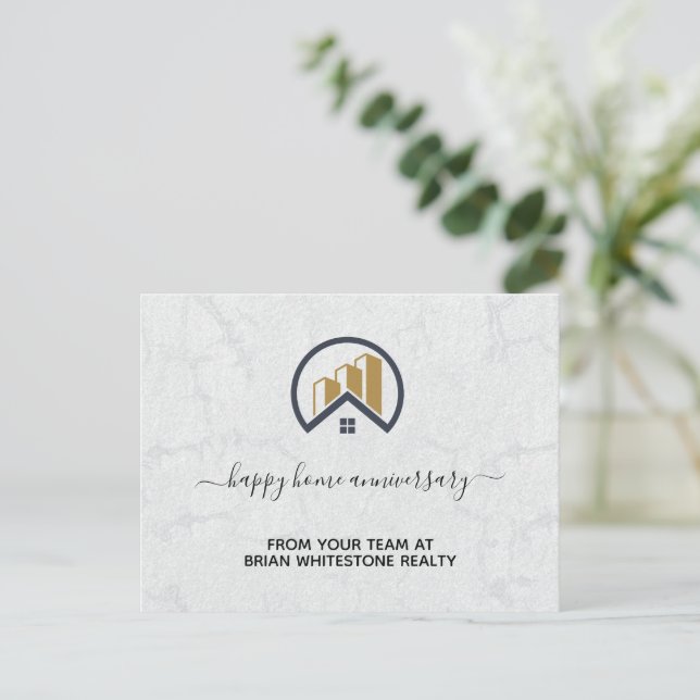 Modern Elegant White Real Estate Postcard (Standing Front)