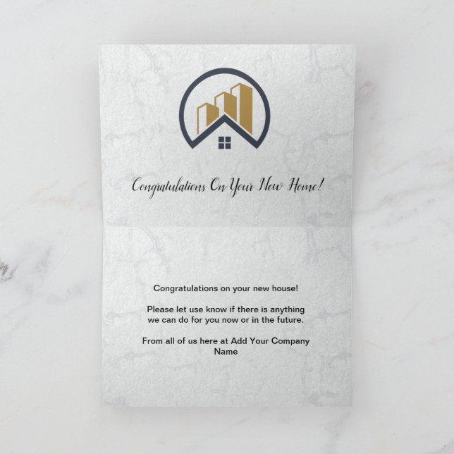  Modern Elegant White Real Estate Thank You Card (Inside)