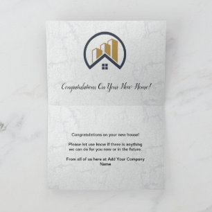  Modern Elegant White Real Estate Thank You Card