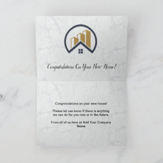  Modern Elegant White Real Estate Thank You Card