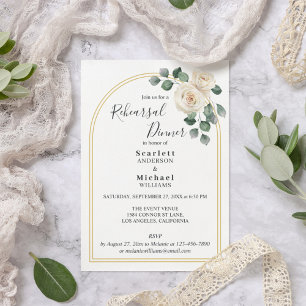 Modern Elegant White Rose & Golden Arch Wedding