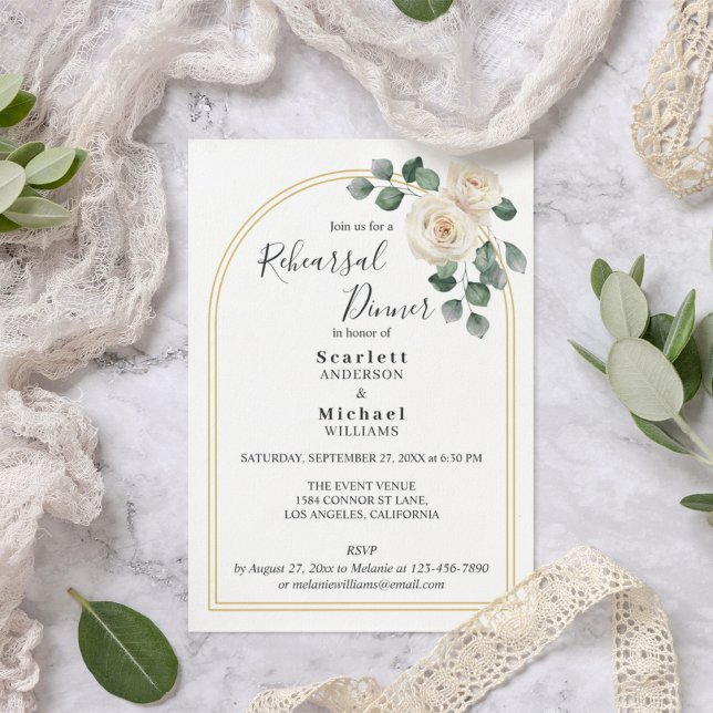 Modern Elegant White Rose & Golden Arch Wedding (Creator Uploaded)