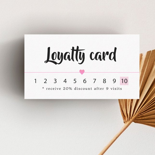 Modern Elegant White Rose Heart Lines Beauty Loyalty Card (Creator Uploaded)