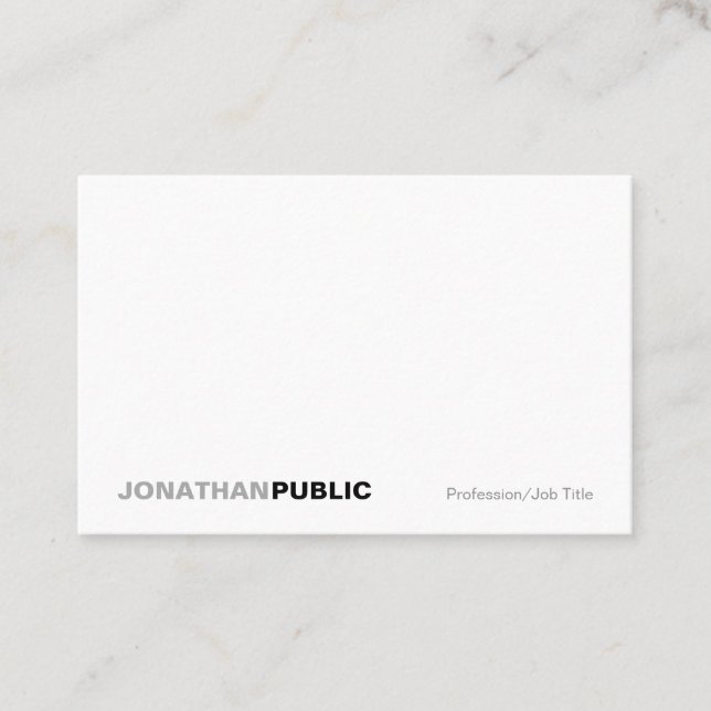 Modern Elegant White Simple Plain Professional Business Card (Front)