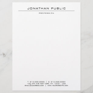 Modern Elegant White Simple Template Personalised Custom Letterhead