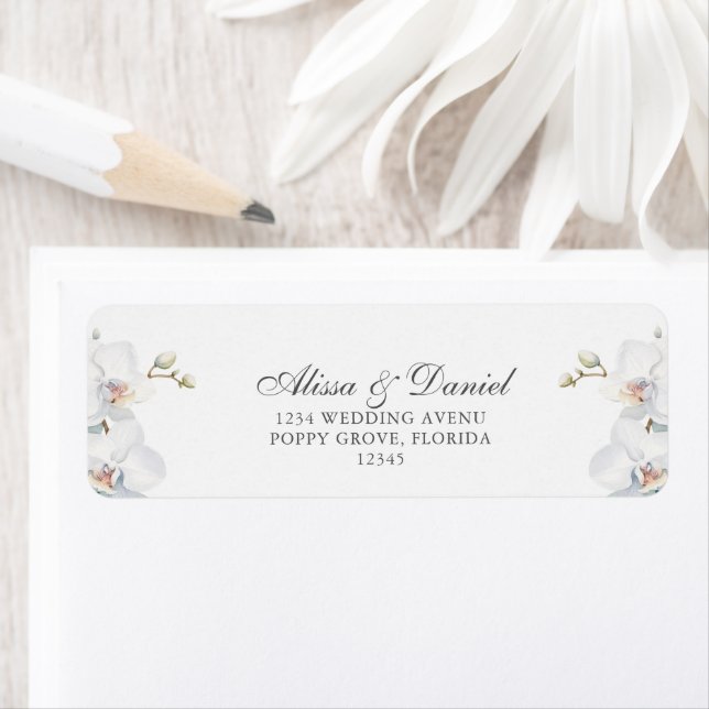 Modern Elegant Wild Orchid Wedding Address (Insitu)
