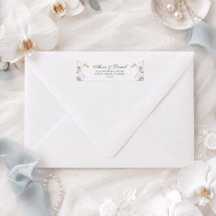 Modern Elegant Wild Orchid Wedding Address