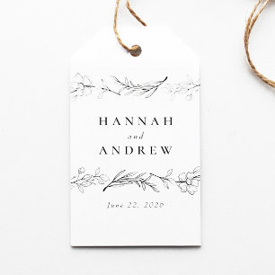 Modern Elegant Wildflower Floral Wedding Favor Gift Tags