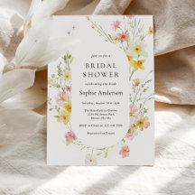 Modern Elegant Wildflower Spring Bridal Shower