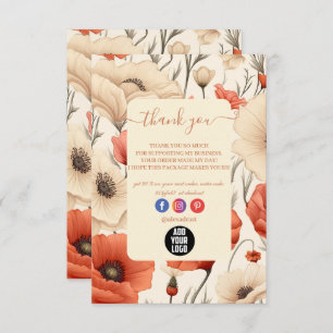 Modern Elegant Wildflowers Floral Thank You Card