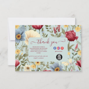 Modern Elegant Wildflowers Floral  Thank You Card