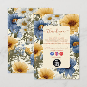 Modern Elegant Wildflowers Floral Thank You Card