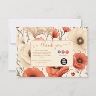 Modern Elegant Wildflowers Floral  Thank You Card