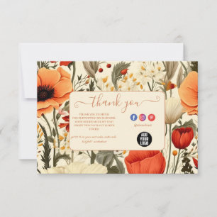 Modern Elegant Wildflowers Floral  Thank You Card