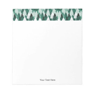 Modern Elegant Winter Forest Snow Trees Christmas Notepad
