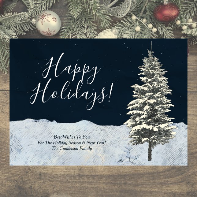 Modern Elegant Winter Holiday Card (Celebrate the Holiday Season and New Year! Elegant and simple holiday card.)