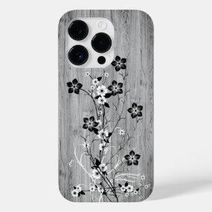 Modern elegant wood - flowers - wooden Case-Mate iPhone 14 pro case