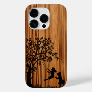 Modern elegant wood personalised - wooden Case-Mate iPhone 14 pro case