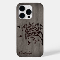 Modern elegant wood - tree and a crow - wooden