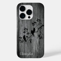 Modern elegant wood - tree and a crow - wooden