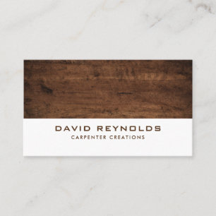 Modern Elegant Wooden Carpentry Construction Busin Business Card