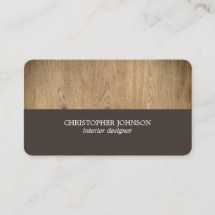 Modern Elegant Wooden Interior Designer Business Card