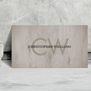 Modern Elegant Wooden Monogram Consultant Business Card