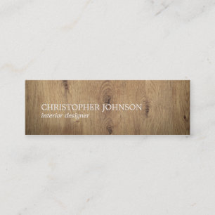 Modern Elegant Wooden White Interior Designer Mini Business Card