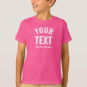 Modern Elegant Wow Pink Template Kids Boys Best T-Shirt