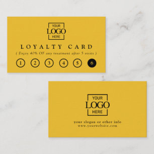 Modern Elegant Yellow Black Business Logo Reward Loyalty Card