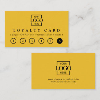 Modern Elegant Yellow Black Business Logo Reward Loyalty Card