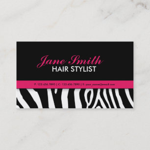 Modern Elegant Zebra Print Professional Stylish Business Card