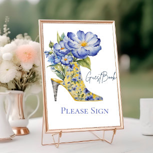 Modern ElegantHigh-Heel Shoe Guest Book Table sign Number