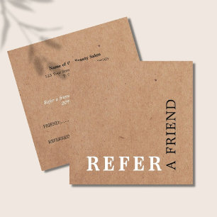 Modern ElegantPrinted Kraft Beauty Referral Card