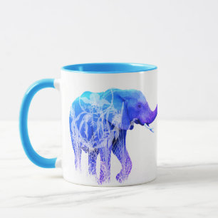 Modern Elephant Animal Digital Art elephants Mug